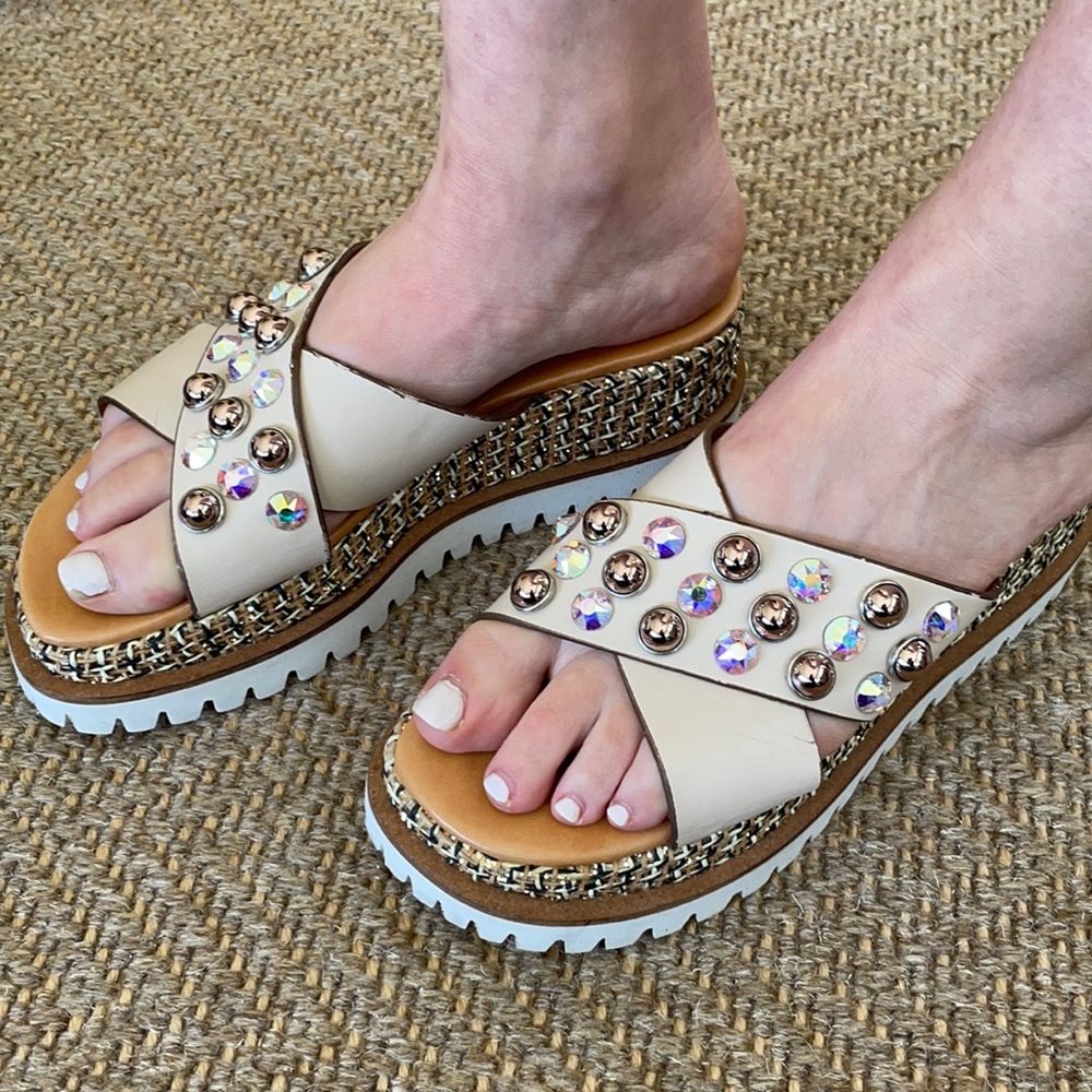 Crystal platform sandal